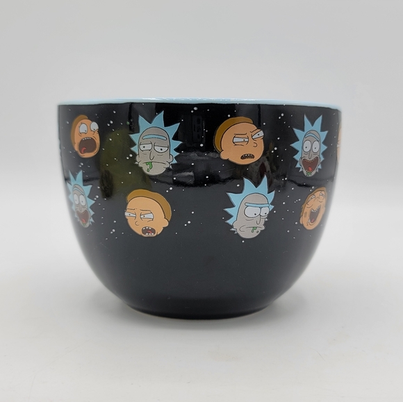 Rick and Morty 24oz Ceramic Oversized Soup Mug Black Blue Silver Buffalo 2021 - Picture 3 of 9